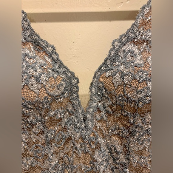 JOVANI Silver Trumpet Sleeve Dress **NWT** - Picture 8 of 9